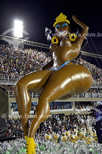  Subject: Parade of Sao Clemente Samba School - Giant inflatable Mulata - Plot in 2012 - A musical adventure in Sapucai  / Place: Rio de Janeiro city - Rio de Janeiro state (RJ) - Brazil / Date: 02/2012 