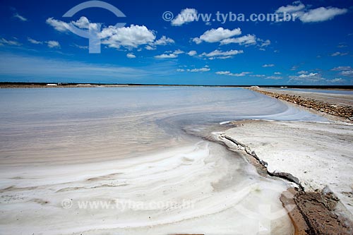  Subject: Crystallization tank of seawater - last step before full drying of water and later salt processing / Place: Mossoro city - Rio Grande do Norte state (RN) - Brazil / Date: 03/2012 