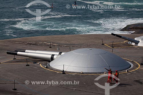  Subject: Aerial view of Cannons  of Copacabana Fort / Place: Copacabana  neighborhood - Rio de Janeiro city - Rio de Janeiro state (RJ) - Brazil / Date: 06/2012 