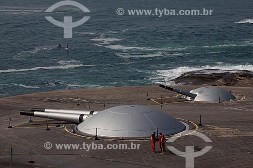  Subject: Aerial view of Cannons  of Copacabana Fort / Place: Copacabana  neighborhood - Rio de Janeiro city - Rio de Janeiro state (RJ) - Brazil / Date: 06/2012 