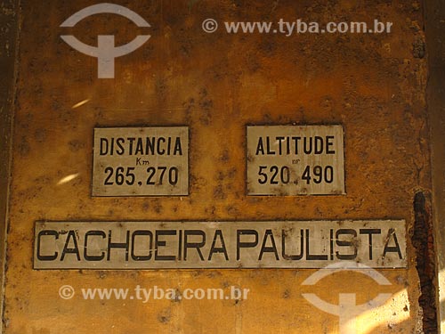  Subject: Plaque in Railway station Cachoeira Paulista (1877) / Place: Cachoeira Paulista city - Sao Paulo state (SP) - Brazil / Date: 06/2012 