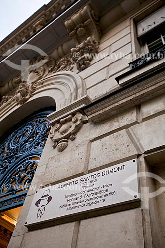  Facade of the house of Santos Dumont in Paris - Champs Elysees, 114  - Paris city - Paris department - France