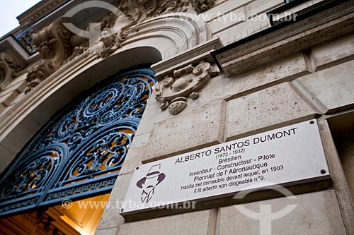  Facade of the house of Santos Dumont in Paris - Champs Elysees, 114  - Paris city - Paris department - France