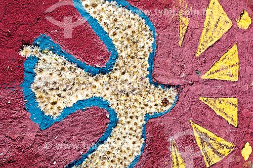  Subject: Detail of decoration Corpus Christi with rugs of sawdust / Place: Canela city - Rio Grande do Sul state (RS) - Brazil / Date: 06/2012 
