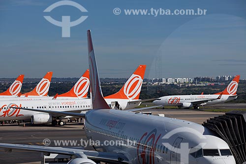  Subject: Gol Aircrafts in Juscelino Kubitschek International Airport of Brasilia / Place: Brasilia city - Federal District (FD) - Brazil / Date: 04/2012 