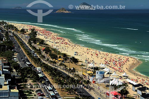  Subject: Barra da Tijuca Beach with Cagarras Islands in the background and Avenue Sernambetiba / Place: Rio de Janeiro city - Rio de Janeiro state (RJ) - Brazil / Date: 08/2012 
