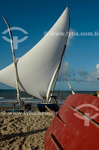  Subject: Raft moored in littoral potiguar / Place: Touros city - Rio Grande do Norte state (RN) - Brazil / Date: 04/2012 