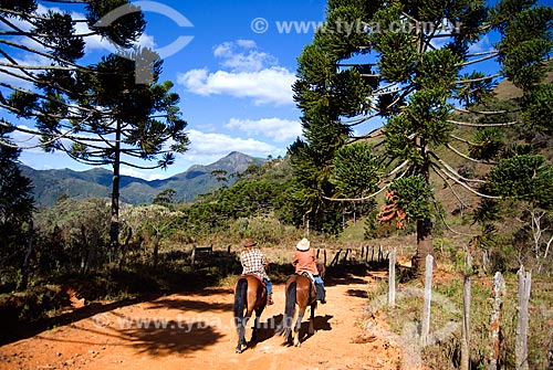  Subject: People riding the horse / Place: Itamonte city - Minas Gerais state (MG) - Brazil / Date: 08/2009 