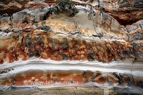  Subject: Colored layers of sandstone in Catimbau National Park / Place: Buique city - Pernambuco state (PE) - Brazil / Date: 08/2012 