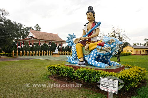  Subject: Statue of Bodhisattva Manjushri - represents wisdom, intelligence and accomplishment - in Buddhist temple / Place: Foz do Iguacu city - Parana state (PR) - Brazil / Date: 07/2012 