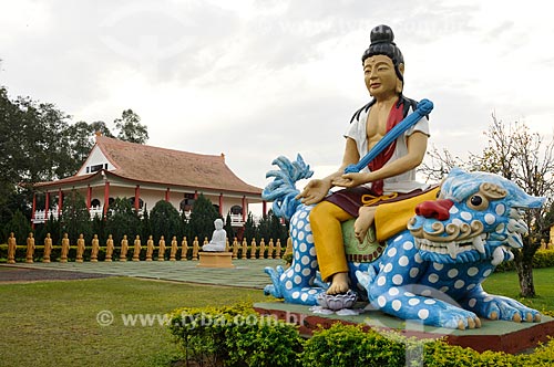  Subject: Statue of Bodhisattva Manjushri - represents wisdom, intelligence and accomplishment - in Buddhist temple / Place: Foz do Iguacu city - Parana state (PR) - Brazil / Date: 07/2012 