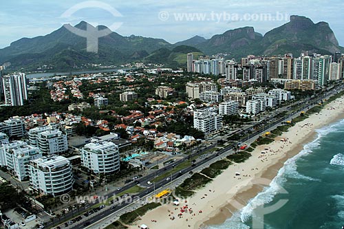  Subject: View of Barra da Tijuca Beach, avenue Sernambetiba and Two Brothers Mountain / Place: Rio de Janeiro city - Rio de Janeiro state (RJ) - Brazil / Date: 12/2012 