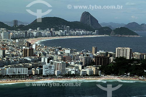  Subject: View of Ipanema and Copacabana beach  and Sugar Loaf in the background / Place: Rio de Janeiro city - Rio de Janeiro state (RJ) - Brazil / Date: 12/2012 