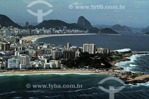  Subject: View of Ipanema and Copacabana beach  and Sugar Loaf in the background / Place: Rio de Janeiro city - Rio de Janeiro state (RJ) - Brazil / Date: 12/2012 