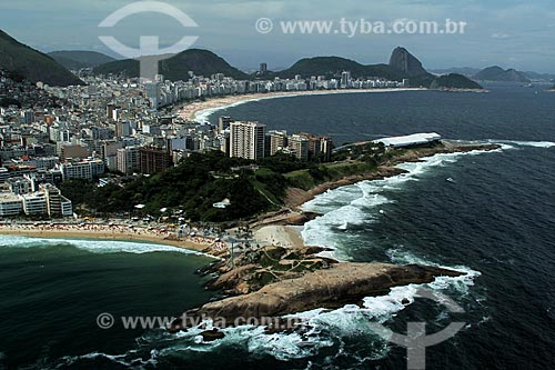  Subject: View of Ipanema and Copacabana beach  and Sugar Loaf in the background / Place: Rio de Janeiro city - Rio de Janeiro state (RJ) - Brazil / Date: 12/2012 