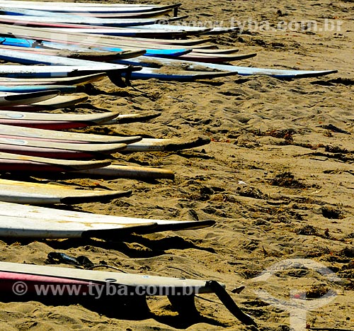  Subject: Surfboards at Will Rogers State Beach / Place: Santa Monica city - California state - United States of America - North America / Date: 08/2011 