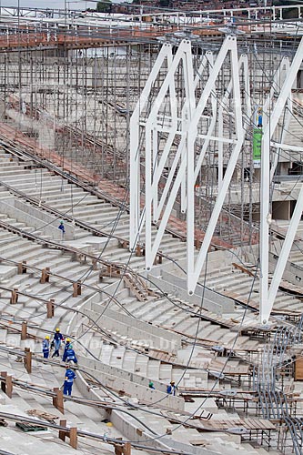  Subject: Reform Journalist Mario Filho Stadium - also known as Maracana - hoisting cables that will support the roof of the stadium / Place: Maracana neighborhood - Rio de Janeiro city - Rio de Janeiro (RJ) - Brazil / Date: 01/2013 