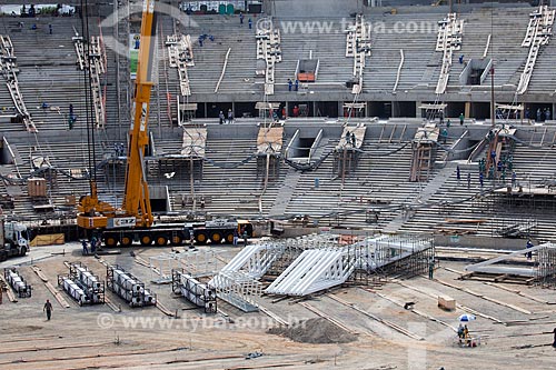  Subject: Reform Journalist Mario Filho Stadium - also known as Maracana -  reparations for hoisting cables that will support the roof of the stadium / Place: Maracana neighborhood - Rio de Janeiro city - Rio de Janeiro (RJ) - Brazil / Date: 12/2012 