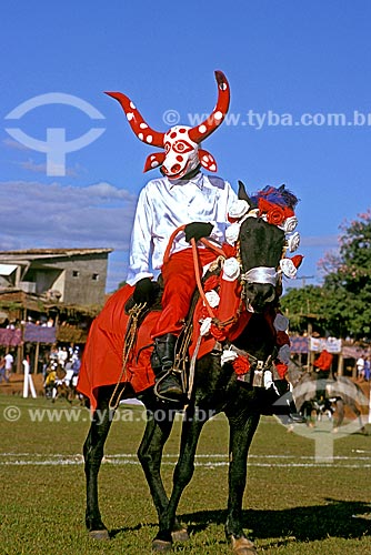  Subject: Horsemen masked during the Festa do Divino / Place: Pirenopolis city - Goias state (GO) - Brazil / Date: 2000 