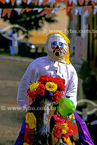  Subject: Horsemen masked during the Festa do Divino / Place: Pirenopolis city - Goias state (GO) - Brazil / Date: 1992 