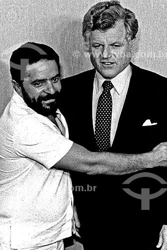  Subject: Meeting of Luiz Inacio Lula da Silva and Edward Moore known as Ted Kennedy during his visit to Brazil / Place: Sao Paulo city - Sao Paulo state (SP) - Brazil / Date: 1984 