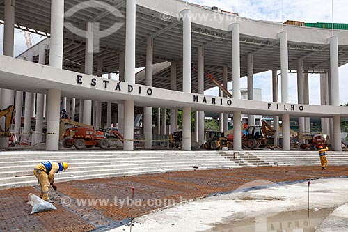  Subject: Reform Journalist Mario Filho Stadium - also known as Maracana - main entrance of the stadium / Place: Maracana neighborhood - Rio de Janeiro city - Rio de Janeiro state (RJ) - Brazil / Date: 02/2013 