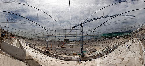  Subject: Reform Journalist Mario Filho Stadium - also known as Maracana - installation of the stadium roof / Place: Maracana neighborhood - Rio de Janeiro city - Rio de Janeiro state (RJ) - Brazil / Date: 02/2013 