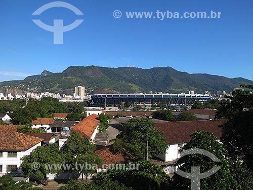  Subject: Journalist Mario Filho Stadium - also known as Maracana - with the Tijuca Massif in the background / Place: Maracana neighborhood - Rio de Janeiro city - Rio de Janeiro state (RJ) - Brazil / Date: 04/2013 