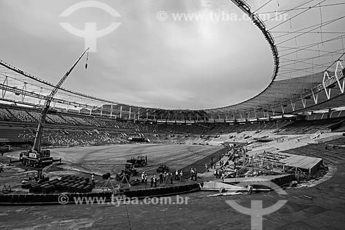  Subject: Reform Journalist Mario Filho Stadium - also known as Maracana - installation of the stadium roof / Place: Maracana neighborhood - Rio de Janeiro city - Rio de Janeiro state (RJ) - Brazil / Date: 03/2013 