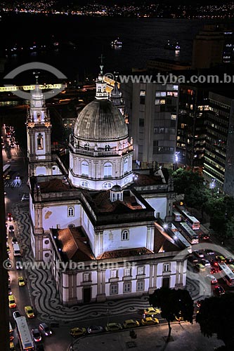  Subject: Candelaria Church,buildings in Presidente Vargas Avenue and Guanabara Bay in the background / Place: Rio de Janeiro city - Rio de Janeiro state (RJ) - Brazil / Date: 04/2013 