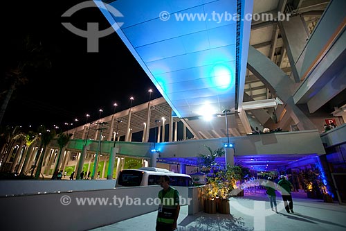  Illumination of access ramp in test event at Journalist Mario Filho Stadium - also known as Maracana - match between Ronaldo friends x Bebeto friends marks the reopening of the stadium   - Rio de Janeiro city - Rio de Janeiro state (RJ) - Brazil