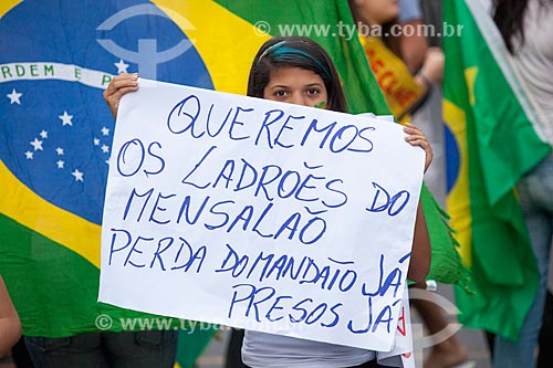  Subject: Demonstration of the Free Pass Movement in the Presidente Vargas Avenue / Place: City center neighborhood - Rio de Janeiro city - Rio de Janeiro state (RJ) - Brazil / Date: 06/2013 