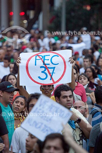  Subject: Demonstration of the Free Pass Movement in the Presidente Vargas Avenue / Place: City center neighborhood - Rio de Janeiro city - Rio de Janeiro state (RJ) - Brazil / Date: 06/2013 