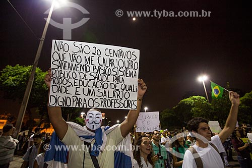  Subject: Demonstration of the Free Pass Movement in the Presidente Vargas Avenue / Place: City center neighborhood - Rio de Janeiro city - Rio de Janeiro state (RJ) - Brazil / Date: 06/2013 