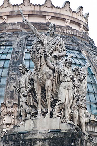  Subject: Sculpture of Tiradentes Palace - headquarters of Legislative Assembly of the State of Rio de Janeiro (ALERJ) / Place: City center - Rio de Janeiro city - Rio de Janeiro state (RJ) - Brazil / Date: 06/2013 