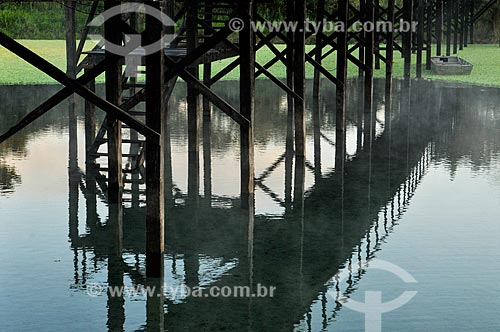 Subject: Reflection of the pier of Santa Lagoon Balneario / Place: Lagoa Santa city - Goias state (GO) - Brazil / Date: 07/2013 