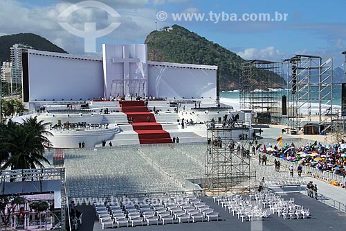  Subject: Main stage of the the World Youth Day, mounted on Copacabana beach / Place: Copacabana neighborhood - Rio de Janeiro city - Rio de Janeiro state (RJ) - Brazil / Date: 07/2013 