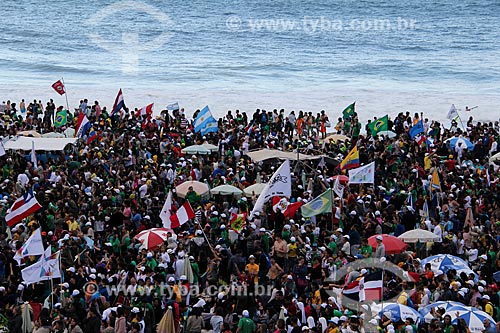  Subject: Pilgrims during the World Youth Day (WYD) in Copacabana Beach / Place: Copacabana neighborhood - Rio de Janeiro city - Rio de Janeiro state (RJ) - Brazil / Date: 07/2013 