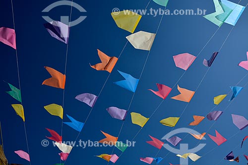  Subject: Flags used in the decoration of June Festival / Place: Rio de Janeiro city - Rio de Janeiro state (RJ) - Brazil / Date: 06/2013 