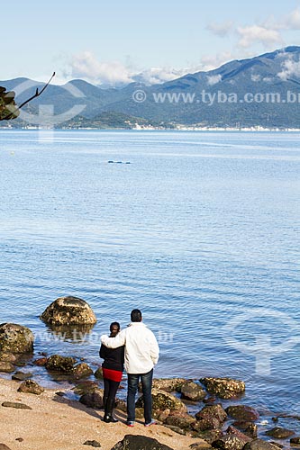  Subject: Tabuleiro Mountain Range with snow view from Ribeirao da Ilha Beach / Place: Florianopolis city - Santa Catarina state (SC) - Brazil / Date: 07/2013 