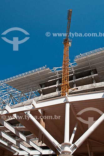  Subject: Construction of Gremio Arena (2012) - installation of the stadium roof / Place: Humaita neighborhood - Porto Alegre city - Rio Grande do Sul state (RS) - Brazil / Date: 08/2012 