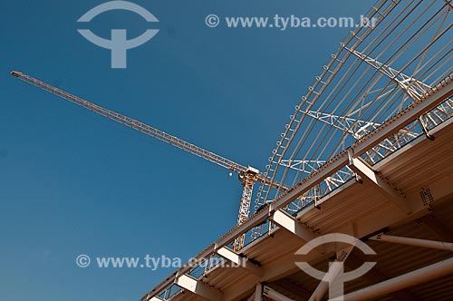  Subject: Construction of Gremio Arena (2012) - installation of the stadium roof / Place: Humaita neighborhood - Porto Alegre city - Rio Grande do Sul state (RS) - Brazil / Date: 08/2012 