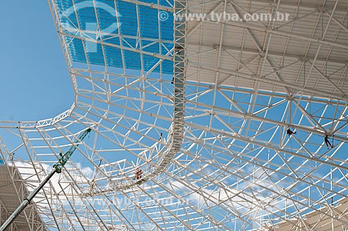  Subject: Construction of Gremio Arena (2012) - installation of the stadium roof / Place: Humaita neighborhood - Porto Alegre city - Rio Grande do Sul state (RS) - Brazil / Date: 08/2012 
