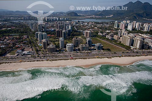  Subject: Aerial photo of Barra da Tijuca Beach with Tijuca Lagoon in the background / Place: Barra da Tijuca neighborhood - Rio de Janeiro city - Rio de Janeiro state (RJ) - Brazil / Date: 04/2011 