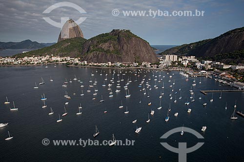  Subject: Aerial photo of Botafogo Bay with the Sugar Loaf in the background / Place: Botafogo neighborhood - Rio de Janeiro city - Rio de Janeiro state (RJ) - Brazil / Date: 04/2011 