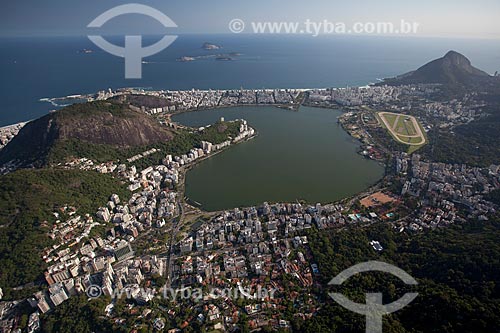  Subject: Aerial photo of Rodrigo de Freitas Lagoon with the Cagarras Island in the background / Place: Lagoa neighborhood - Rio de Janeiro city - Rio de Janeiro state (RJ) - Brazil / Date: 04/2011 