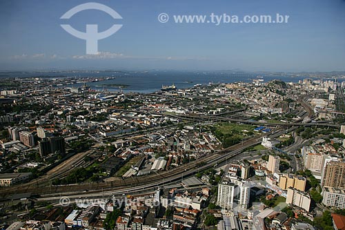  Aerial photo of railway line of metro and train near to Bandeira Square  - Rio de Janeiro city - Rio de Janeiro state (RJ) - Brazil