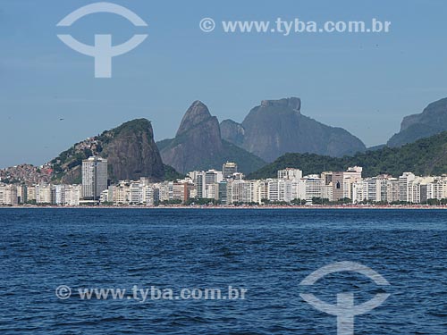 View of Copacabana Beach from Cagarras Island with the Morro Dois Irmaos (Two Brothers Mountain) and Rock of Gavea in the background  - Rio de Janeiro city - Rio de Janeiro state (RJ) - Brazil