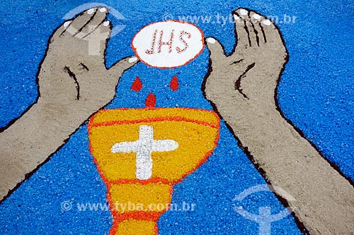  Subject: Rug for the Corpus Christi procession - Chile Avenue / Place: City center neighborhood - Rio de Janeiro city - Rio de Janeiro state (RJ) - Brazil / Date: 05/2013 