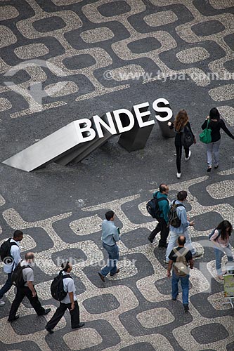  Subject: Aerial view of logo - National Bank for Economic and Social Development  / Place: City center-  Rio de Janeiro state - Brazil / Date: 10/2013 